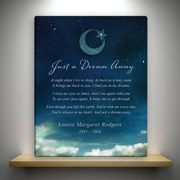 Deborah Birdoes Just A Dream Away Personalized 11" x 14" Canvas Framed or Unframed