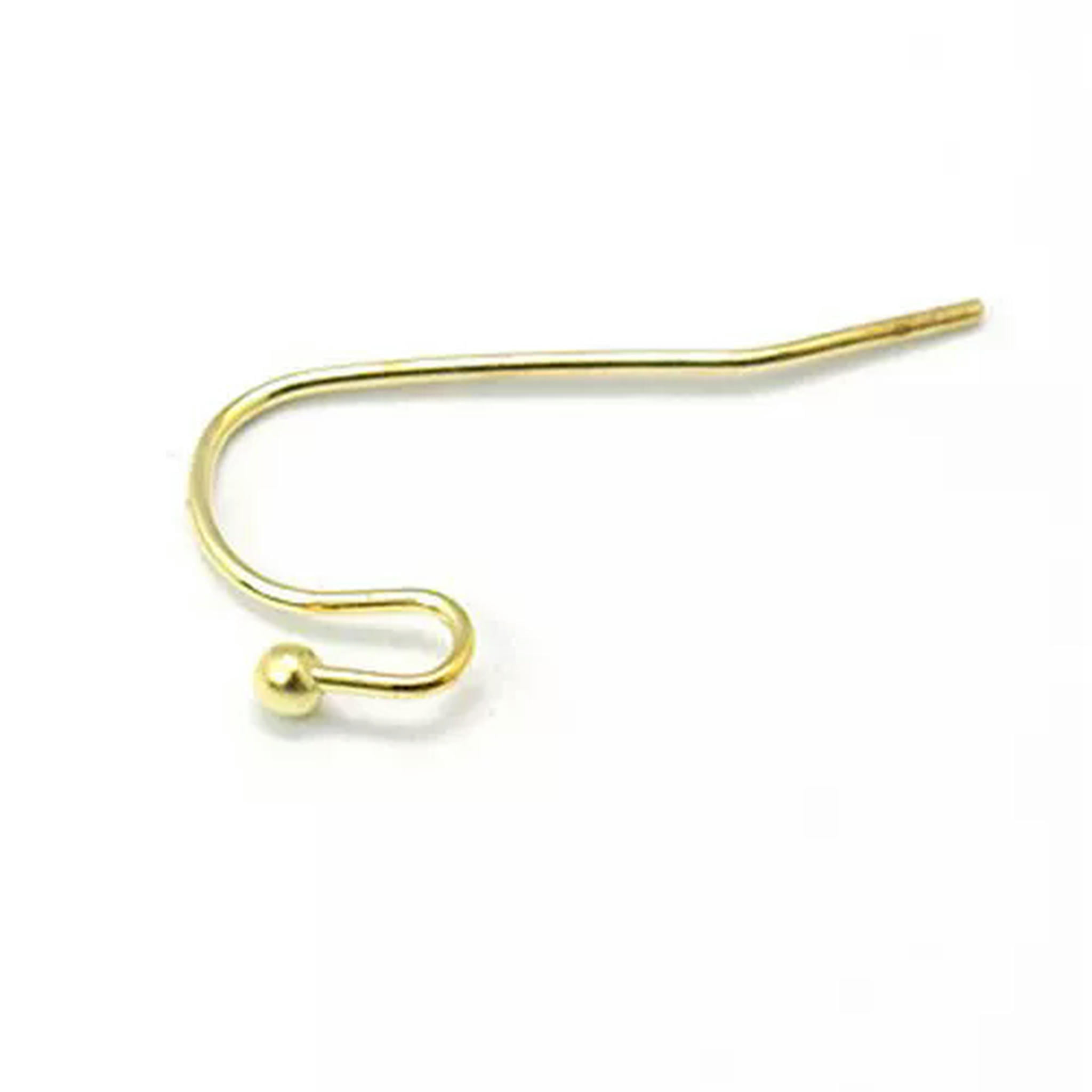 U8MO 2000PCS Brass Earring Hook Earwire For DIY Jewelry Earring Making 22x11x0.75mm-Golden