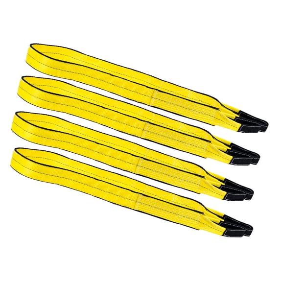 (4 Pack) 2" x 10 ft Web Sling Twisted Eye & Eye 2-Ply Tow Strap Lifting 6400# WLL Vertical