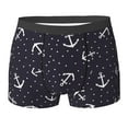 thumbnail image 6 of Men's Boxer Briefs, cute white anchor dots navyblue Soft Comfy Mens Underwear Boxer Briefs Breathable With Widen Waist, 6 of 7