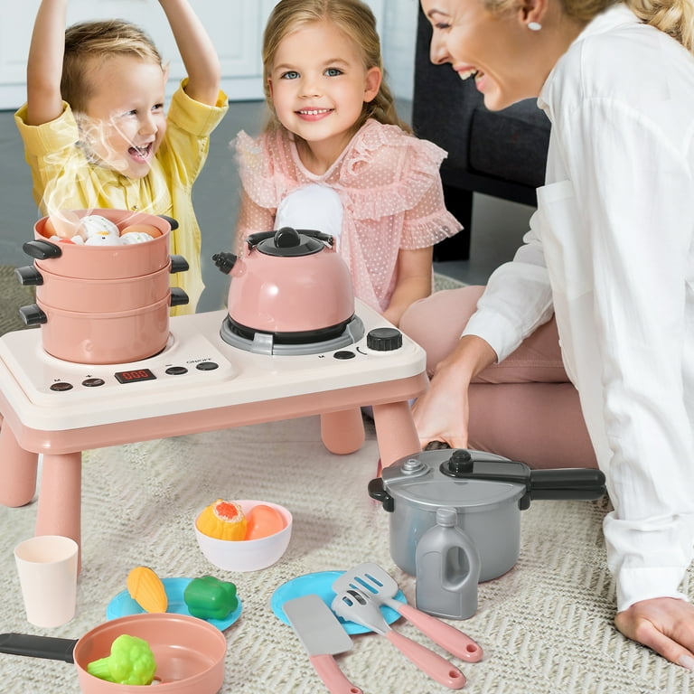Pretend Play Kitchen Toy 52PCS Pretend Cooking Toys Set with
