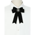 thumbnail image 4 of INSPIRE CHIC Women's Elegant Pre-Tied Velvet Imitation Pearl Rhinestone Bow Brooch, 4 of 5