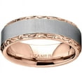 thumbnail image 3 of Metal Masters Mens Titanium Hand-engraved Wedding Band Ring Comfort-fit Rosegold-tone 7mm, 3 of 6