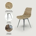 thumbnail image 3 of texxture Ormond Woven Rattan Side Chair Metal Legs, Home Furniture, Natural, 3 of 8