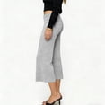 thumbnail image 5 of Women's Pants Fold Over Waist Comfy Cropped Yoga Wide Leg Summer Pants for Women Gray M, 5 of 9