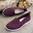 thumbnail image 5 of Loafers for Women Slip on Solid Mesh Walking Shoes Comfy Soft Sole Lightweight Driving Nursing Shoes Casual Breathable Flat Shoes Dark Purple Size 7, 5 of 7