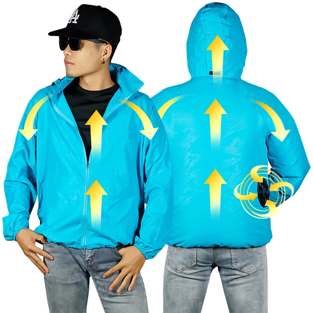 kruixl Men Summer Hooded Waterproof Air 
