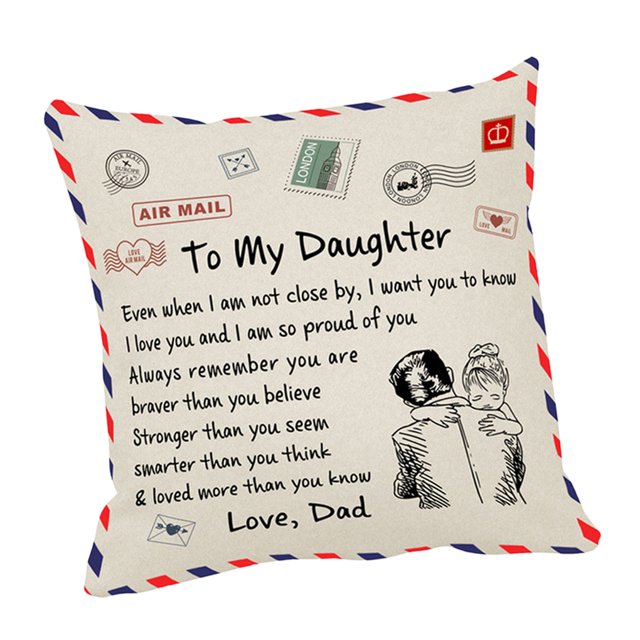 Cateissary Funda de almohada de piel de melocotón con letras de 45x45cm, diseño personalizado, funda de almohada decorativa, funda de cojín para el Decoración del hogar papa a dor Cateissary HA002997-02