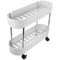 thumbnail image 3 of KAKOWELY Reusable Roller Storage Rack Movable 2-Tier Trolley Rack Multifunctional Trolley Stand,18.31X"X14.76"X6.1", 3 of 5