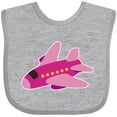 thumbnail image 3 of Inktastic Girls Pink Airplane Pilot Girls Baby Bib, 3 of 4