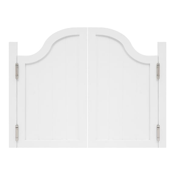 Double Saloon Doors 39" W x 31" H Arched Top Interior Swinging Doors with Hinges, Solid Wood Partition Door for Hallway Entrance Partition, White