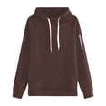 thumbnail image 4 of Cute Tops for Women Women's Solid Sweatshirt Women's Zip Up Hoodie Soft Long Sleeve Casual Pullover Warm Winter Sweatshirt With Pockets Comfortable Loungewear, 4 of 4