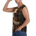 thumbnail image 3 of Xecao Modern Cute Dog Print Men's Tank Top: Sleek Sleeveless Tee for Casual Sports and Beach Occasions-Small, 3 of 7