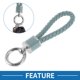 thumbnail image 2 of Llavero de Coche Único Bargains Llavero Universal con Anillo para Llaves de Fob de Cuero Sintético Aleación de Zinc Tono Plateado Gris 1 Pcs, 2 of 6