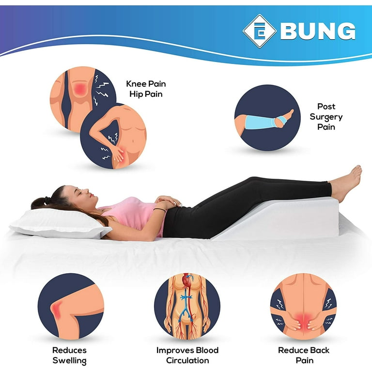 Leg Elevation Pillow with Cooling Gel Memory Foam Top, Post Surgery Leg  Rest Pillow High Density