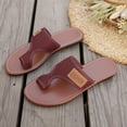 thumbnail image 6 of Beach Sandals for Women 2026 Breathable Flat Flip Flops Lightweight Ring Toe Summer Slide with Arch Support Red Size 6.5, 6 of 7