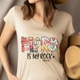 thumbnail image 4 of The Lord Is My Rock Psalm 18:2 Christian Graphic Tee, Azalea, Size S, 4 of 6