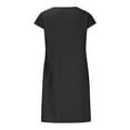 thumbnail image 4 of Robe d'Été pour Femmes 2024 Mode Grande Taille Col en V Décontractée à Boutons Manches Courtes Mini Robe 50 % de Réduction!, 4 of 5