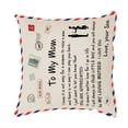 thumbnail image 1 of Toystoory Funda de almohada de piel de melocotón con letras de 45x45cm, diseño personalizado, funda de almohada decorativa, funda de cojín para el Decoración del hogar Hijo a mamá Toystoory HA002997-05, 1 of 1