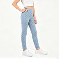 thumbnail image 2 of Resicozy Girls Athletic Polka Dot Leggings High Waisted Yoga Pants, Stretch Casual pants for Running Dance Gymnastics Gym 2-14 Years Blue 120, 2 of 4