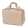 thumbnail image 3 of Bolsa de cosméticos de malla portátil - Organizador de lavado de viaje - Bolsa de almacenamiento transparente para brochas de maquillaje - Bolsa de piscina pequeña - Blanco, marrón, rosa, 3 of 7