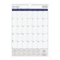 2026 Blueline DuraGlobe™ Monthly Wall Calendar, 12" x 17", Blue/White, January To December, C171203