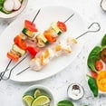 thumbnail image 3 of Monyance kabob skewers 20Pcs Stainless Steel BBQ Skewers for Meat, Shrimp, Chicken(5.91X0.98X0.08Inches), 3 of 10
