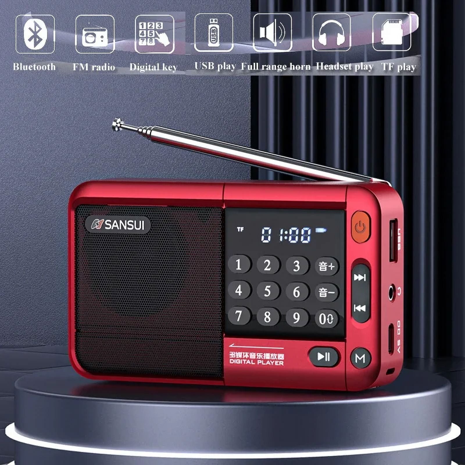 Sansui F33 Retro Radio Wireless Bluetooth Speaker Portable Stereo