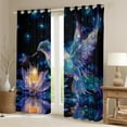 thumbnail image 2 of Manfei Dreamy Glitter Hummingbird Black Out Curtains, Bling Lotus Curtains Pack of 2 (42x63 Each), Stars Starry Sky Bedroom Curtains, Living Room Curtains Decor, 2 of 6