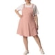 thumbnail image 1 of Vestido de mezclilla de talla grande GRACE & GRANDEUR para mujeres, monos, faldas con tirantes ajustables, 2X, rosa, 1 of 1