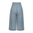 thumbnail image 4 of Fanxing Cotton Linen Pants for Women High Waisted Straight Wide Leg Pant Casual Flowy Summer Beach Pants XS,S,M,L,XL,XXL, 4 of 4