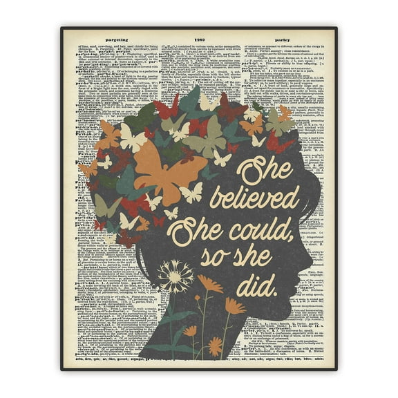 Motivational Wall Decor for Women, Positive Quotes Wall Decor, Uplifting Encouragement Gift, Vintage Poster, Inspirational Unframed Print 8"x10"