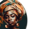 thumbnail image 3 of Designart "Chromatic Beauty African Woman IV" African American Woman Metal Round Art Print, 3 of 5