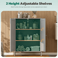 thumbnail image 6 of SUNCROWN 32 Inch Tall Bathroom Storage Cabinet with Double Doors, Freestanding Floor Cabinet with Adjustable Shelves, Modern Wooden Organizer for Bathroom, Living Room, Kitchen,  Grey, 6 of 9