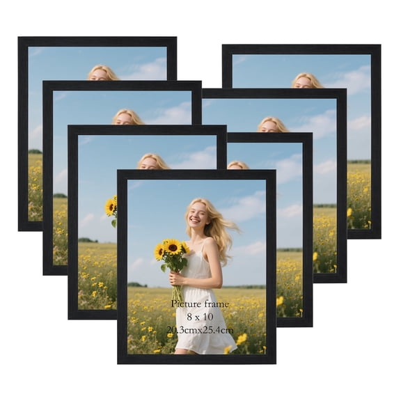 Giftgarden 8x10 Picture Frame Set of 7, Black Photo Frames 8 by 10 for Wall and Tabletop Display
