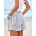 thumbnail image 6 of FreshPretty Casual Striped Shorts for Women Spring Summer Elastic Waist Y2K Lounge Vacation Beach PJ Bottoms Clothes, 6 of 9