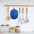 thumbnail image 5 of Pofeuu A Blue Glitter Print Silicone Pot Mat Mitten With Hanging Loop Heat Resistant Oven Mitts Non-Slip Bbq Baking Smoking Potholders, 5 of 7