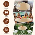 thumbnail image 4 of Round Table Cover 45-54 Inch Ombre Khaki Brown Waterproof Reusable Table Cloth Round Fitted Vinyl Tablecloth with Elastic Edged for Parties Outdoors, Solid Color Gradient Minimalist Modern, 4 of 6