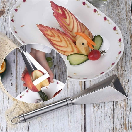 

YANXIAO Stainless Steel Fruit Carving Knife Antislip Engraving Blades Kitchen Accessories Triangular Shape Vegetable Knife DIY Food Carving Molds a 2023 One Size - Surprised Gift