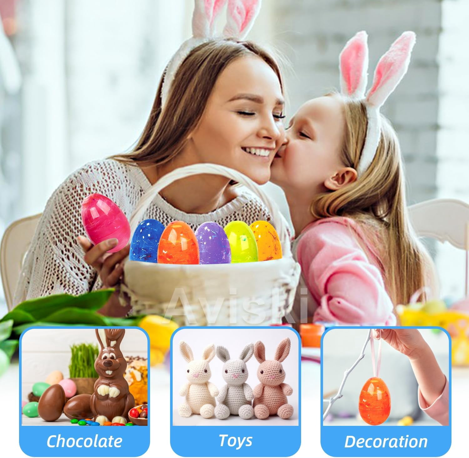 72-Piece 3.15-Inch Jumbo Iridescent Marble Easter Eggs For Easter Basket Stuffers, Egg Hunt Game, And Party Favors