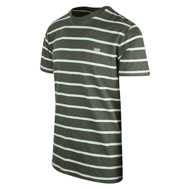 Vans T Shirt pour Homme Rayures Vert Turquoise Sans Fin S S S01