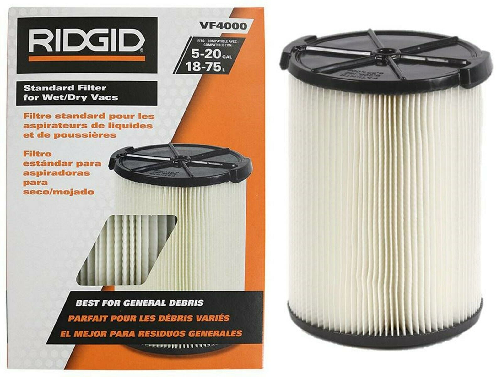 2pcs Wet&Dry Vacuum Cleaner Filter Element Replacement For Ridgid VF4000 6-20 Q 