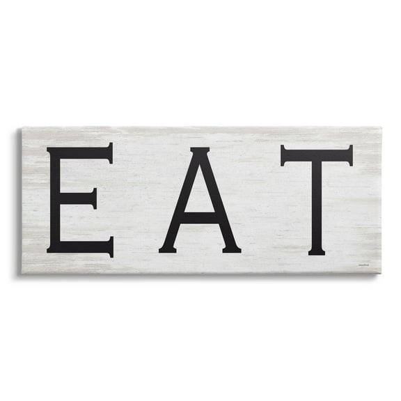 Eat Farmhouse Kitchen Sign Soft Distressed Pattern 24 in x 10 in Drawing Canvas Art Print, by Stupell Home Décor