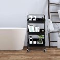 thumbnail image 4 of 3-Tier Metal Trolley Rolling Cart Rack Storage Trolly Mesh Bottom Tray On wheel For Kitchen& Hair Salons, 4 of 11