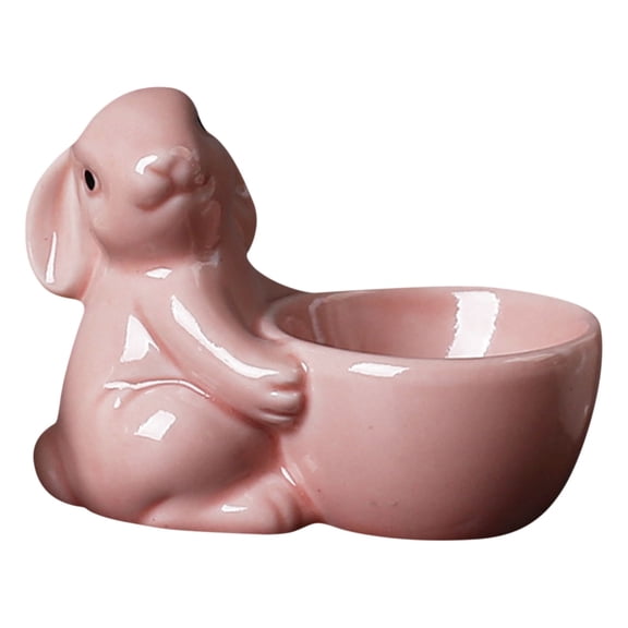 Ceramic Egg Cup,Ceramic Rabbit Egg Cup,Creative Ceramic Bunny Egg Cup Holder,Easter Bunny Egg Stand Holder for Soft Boiled Egg,Home Decor Kitchen Utensils,Decorative Egg Holder,1 Pack,3.5"x2.6"
