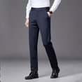 thumbnail image 3 of ZenCart Men's Elastic Suit Pants Thin Straight Leg Trousers Wrinkle Resistant Non-Iron Business Trousers for Office Formal Wear Date, 3 of 8