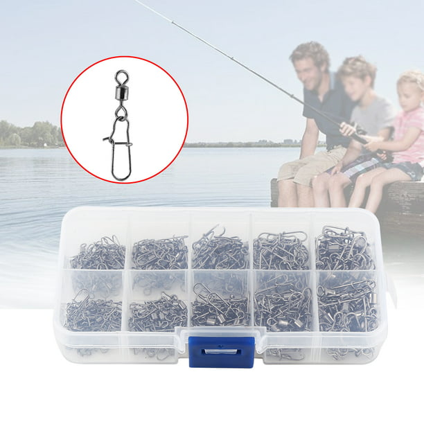 Gegong 210pcs/box High Strength Fishing Rolling Swivels With Snap  Connectors Solid Fishing Tackle, Rolling Swivels, Fishing Swivel With Snap  