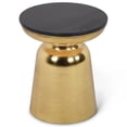 thumbnail image 1 of Jovana Table d'Appoint Ronde 17 Pouces Dessus en Granit et Métal en Or, 1 of 2