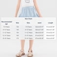 thumbnail image 3 of hengsof Girls Solid Color Knee Length Skirt Elastic Waist Ruffle Hem Casual Summer Skirt Preppy School Uniform Skirt for Kids Ages 7-16, 3 of 6