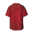 thumbnail image 2 of KLL Vintage Burgundy Print Men's Shirt Short Sleeve Button Down Summer Cuba Beach Shirts- 4X-Large, 2 of 7